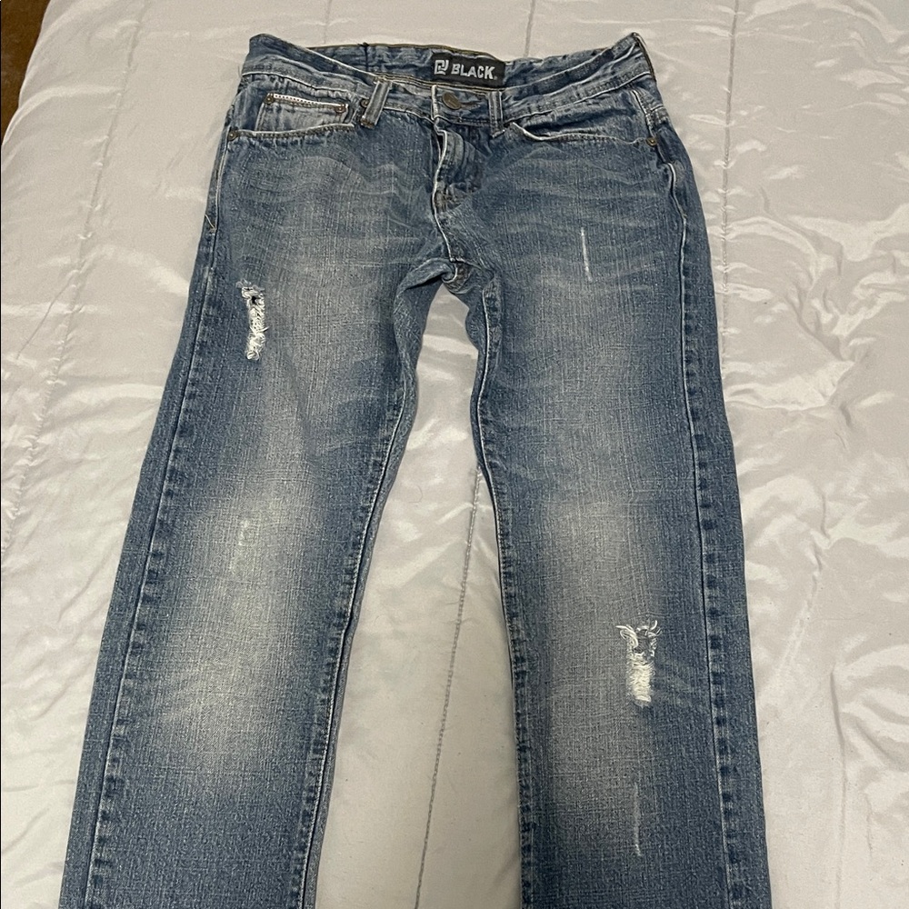 Black Label Men's Straight Blue Jeans